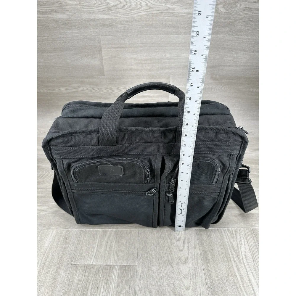 TUMI Alpha Expandable Ballistic Nylon Briefcase Business Laptop Bag 2671D3 Black